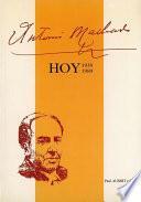 libro Antonio Machado Hoy (1939-1989)