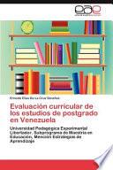 libro Evaluación Curricular De Los Estudios De Postgrado En Venezuel