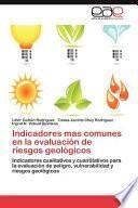 libro Indicadores Mas Comunes En La Evaluación De Riesgos Geológicos